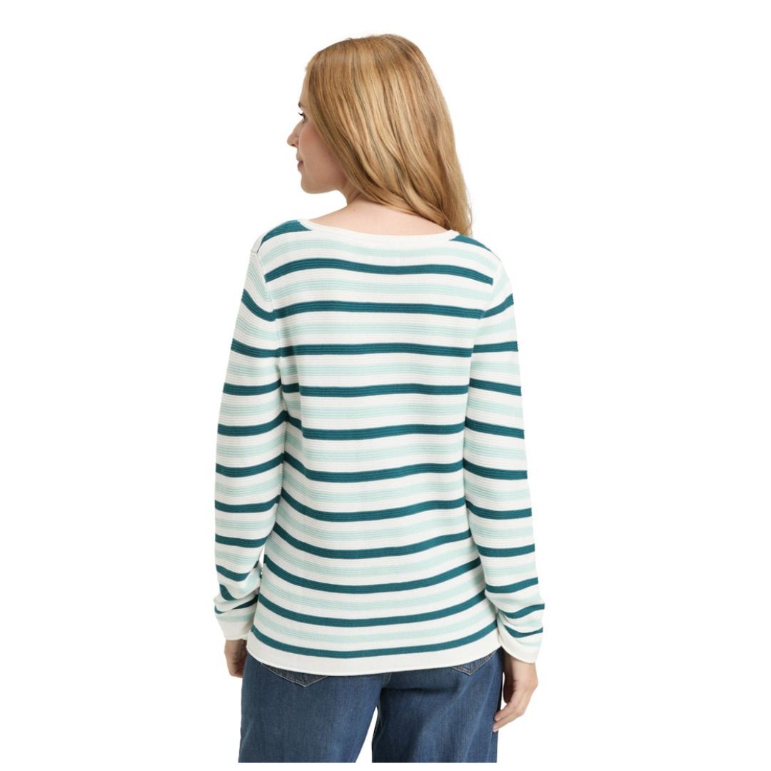 Gestreifter Strickpullover aus Bio-Baumwolle