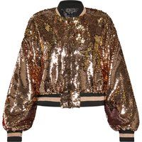 Bomberjacke mit Pailletten und Puffärmeln