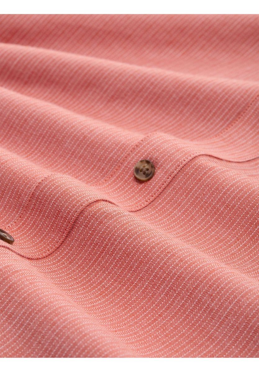 Herringbone Baumwollhemd mit Knopfleiste