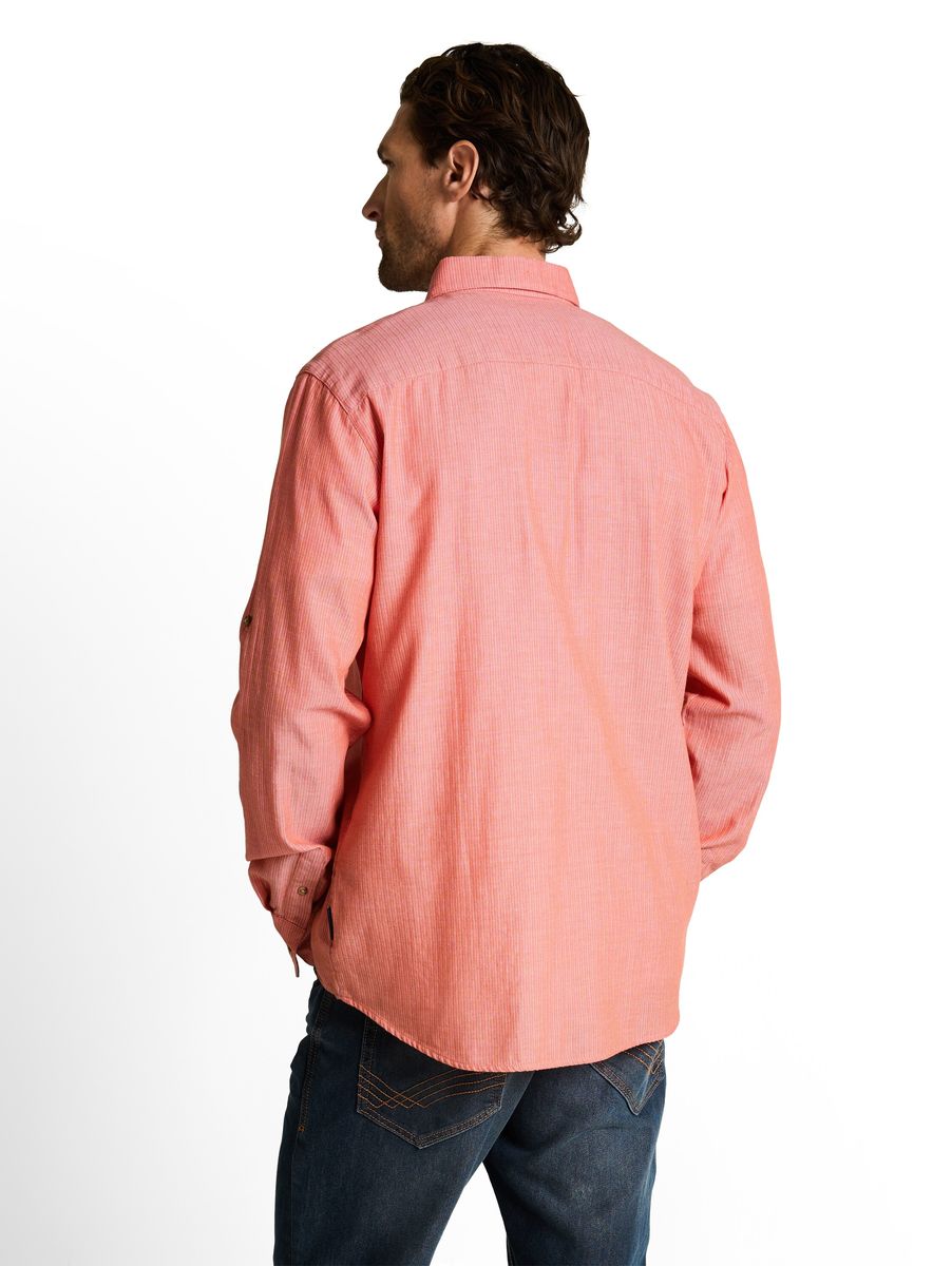 Herringbone Baumwollhemd mit Knopfleiste