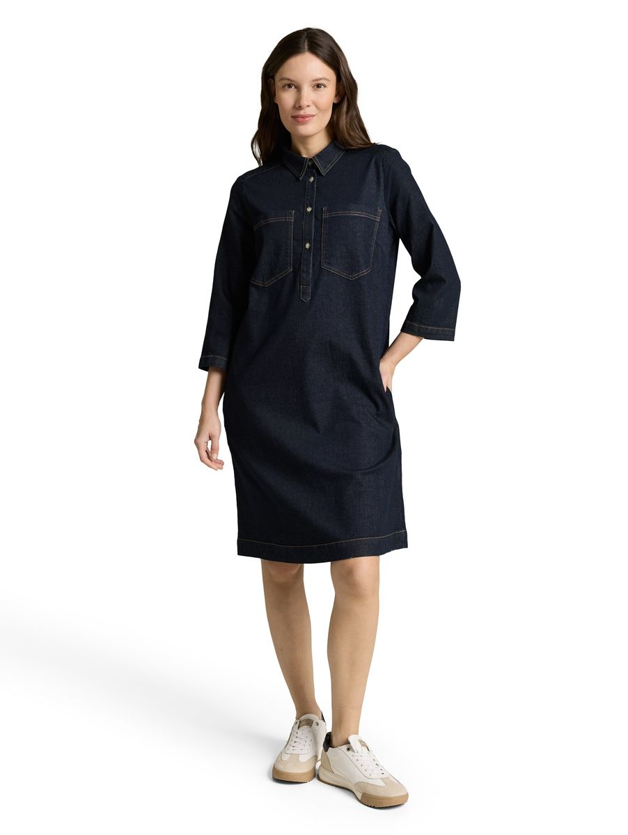 Jeanshemdkleid mit aufgesetzten Taschen
