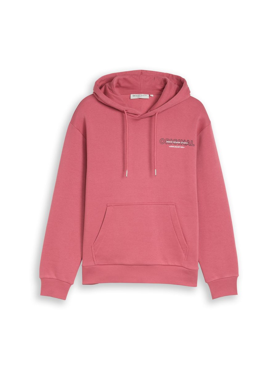 DENIM TOM TAILOR Hoodie, Kängurutasche, für Herren, pink, XL