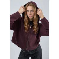 Ripp-Kapuzenjacke mit Reißverschluss
