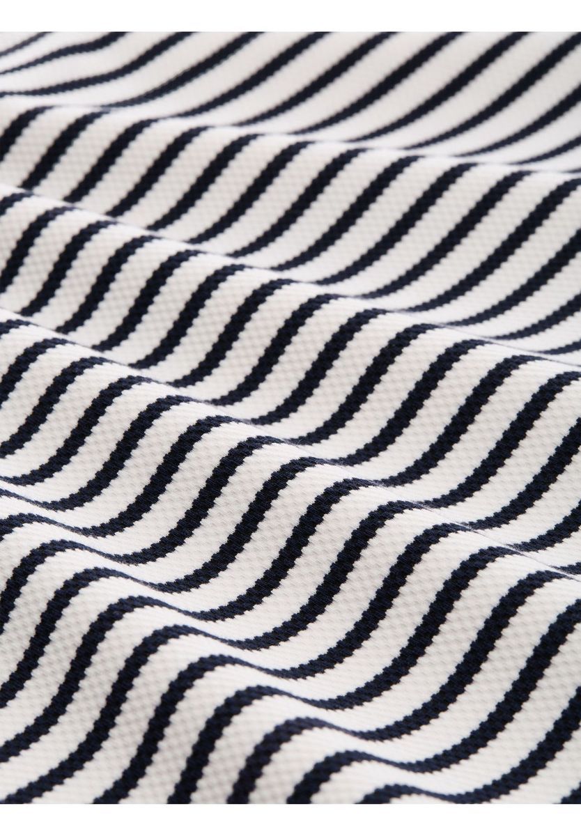 Gestreiftes Strick-Polohemd mit kurzen Ärmeln