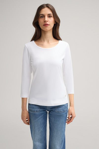 Marc Cain Taiia Weißes 3/4-Arm T-Shirt Rundhalsausschnitt Basic