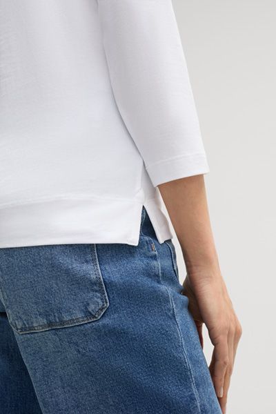 Marc Cain Taiia Weißes 3/4-Arm T-Shirt Rundhalsausschnitt Basic