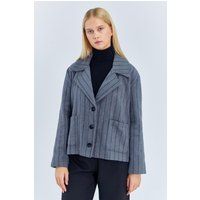 Übergroße gestreifte Knopfjacke