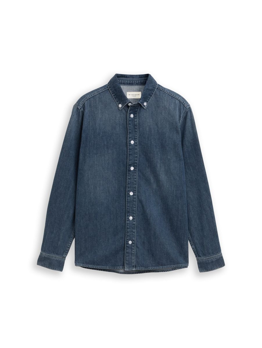 Herren Langarm Jeanshemd