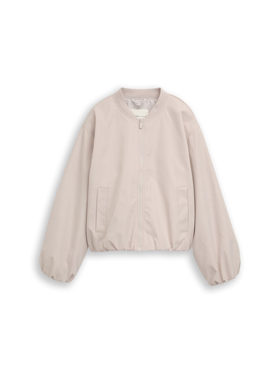Lässige hellbeige Bomberjacke