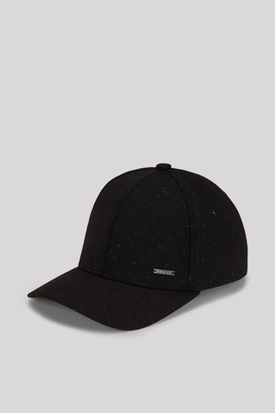 Cornflower Cap Fargo Schwarze gemusterte Baseballkappe mit Logo-Plakette