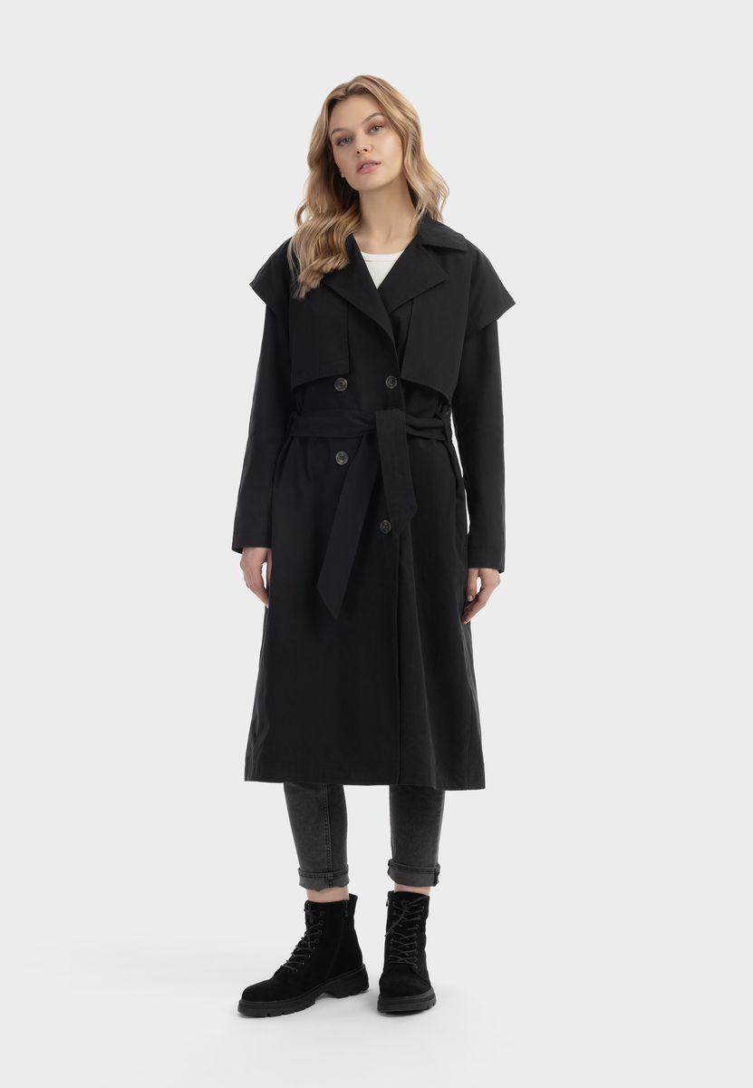 Moderner Oversize-Trenchcoat aus Baumwolle