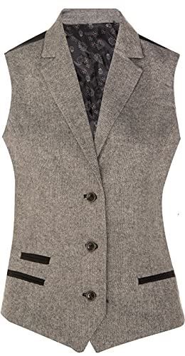 Taillierte Fischgrät-Weste aus Tweed
