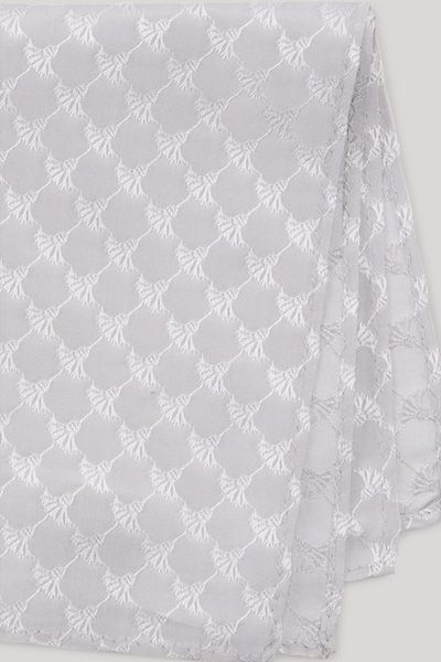 JOOP! Hellgraues Seiden-Einstecktuch Cornflower Jacquard Muster