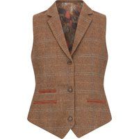 Taillierte Tweed-Weste mit Fischgrätenmuster