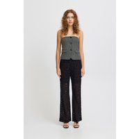 Trägerloses Bustier-Top mit Hahnentrittmuster