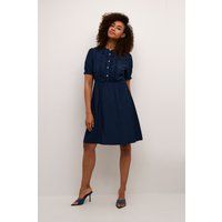 Feminines Rüschenkleid mit Perlenknöpfen