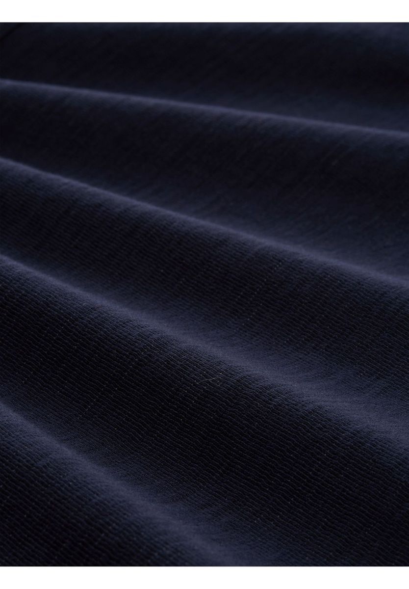 Langarmshirt mit strukturiertem Wasserfallkragen