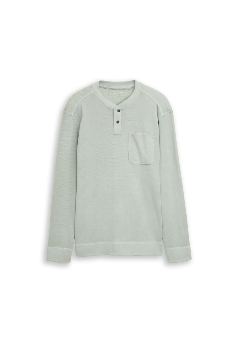 Herren Langarm Henley T-Shirt