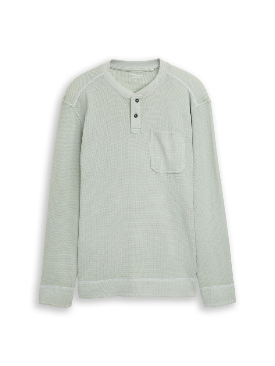 Herren Langarm Henley T-Shirt
