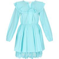 Rüschen-Minikleid mit Spitzenbesatz