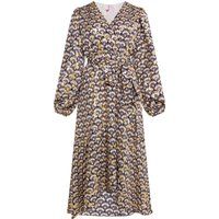Maxikleid mit metallischem Blumenprint