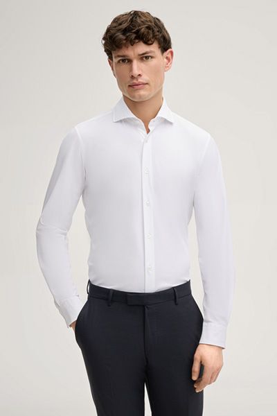 Stretch Hemd Pai in Weiß, Langarm, Knitterarm