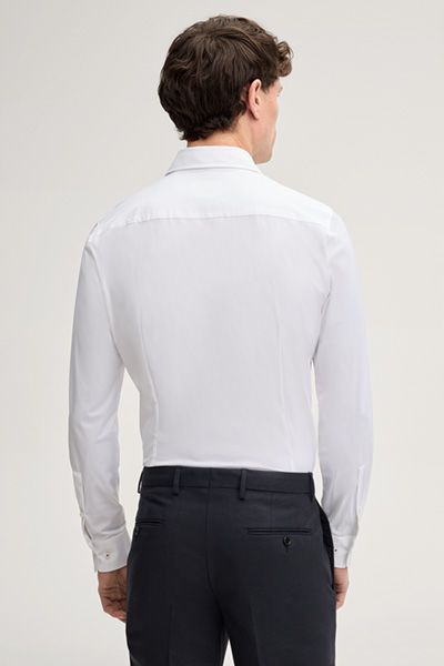 Stretch Hemd Pai in Weiß, Langarm, Knitterarm