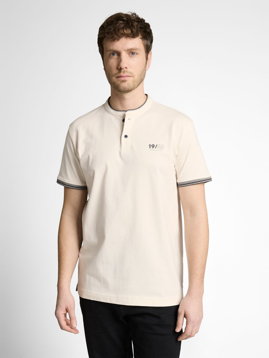 Herren Henley-Ausschnitt Baumwoll-T-Shirt