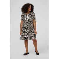Kleid mit Zebradruck und V-Ausschnitt