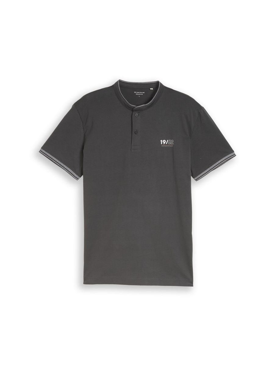 Herren Henley T-Shirt, uni grau