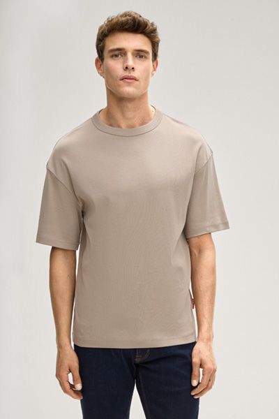 Joop! Jeans Ciarlan Sandbeige Baumwoll Oversize T-Shirt