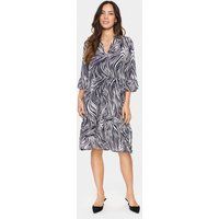 Gestuftes Kleid mit Wellen-Print