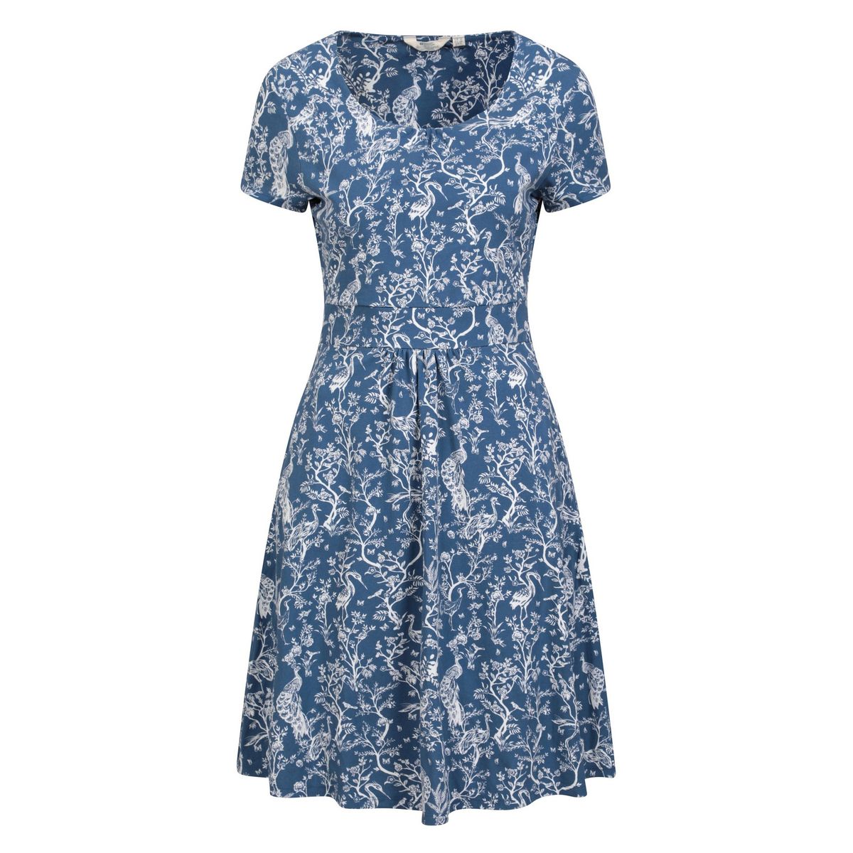Jerseykleid mit Pfauen-Blumen-Print