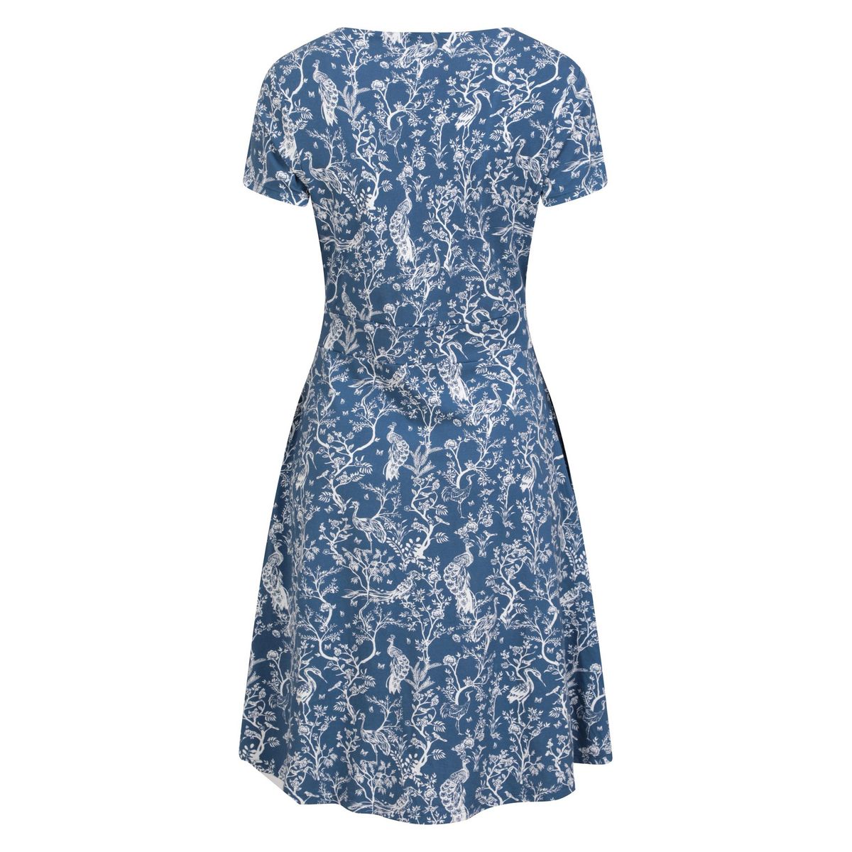 Jerseykleid mit Pfauen-Blumen-Print