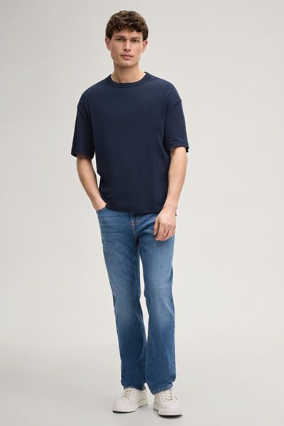 JOOP! Jeans Marineblaues Oversize-T-Shirt mit kurzen Ärmeln