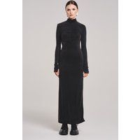 Langes Rollkragenkleid aus Cupro