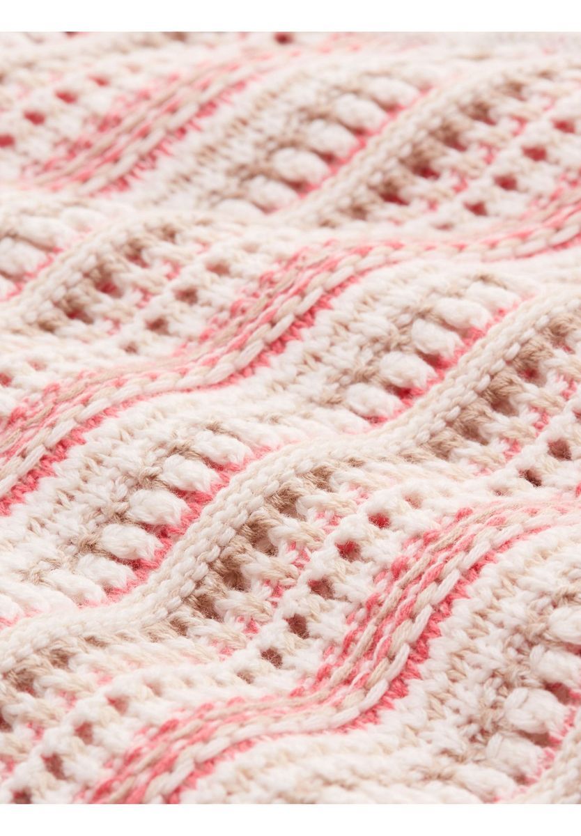 Gestreifter, offen gestrickter Cardigan