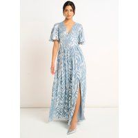 Maxikleid mit Metallic-Folienprint