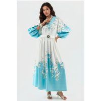 Florales A-Linien-Maxi mit Bordürenprint