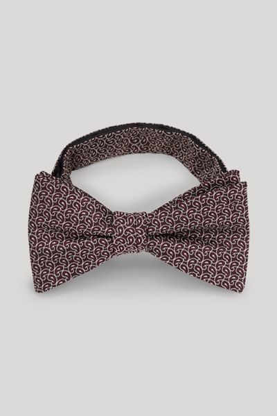 Joop! Bordeaux gemusterte Satin-Schleife Seide vorgebunden