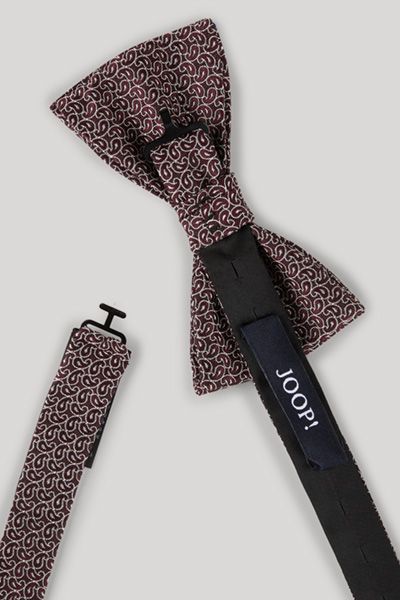 Joop! Bordeaux gemusterte Satin-Schleife Seide vorgebunden