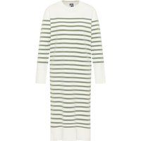 Gestreiftes Maxi-Strickkleid mit Taschen