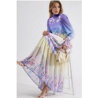 Florales Maxi-Chiffonkleid mit Rollkragen