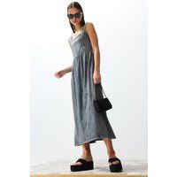 Ärmelloses Maxi-Kleid mit Acid-Wash-Effekt