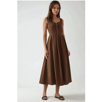 A-Linien-Maxikleid mit Frontreißverschluss
