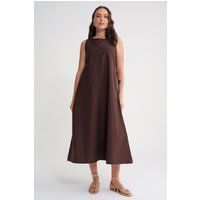 Minimalistisches Maxi-Popelinkleid
