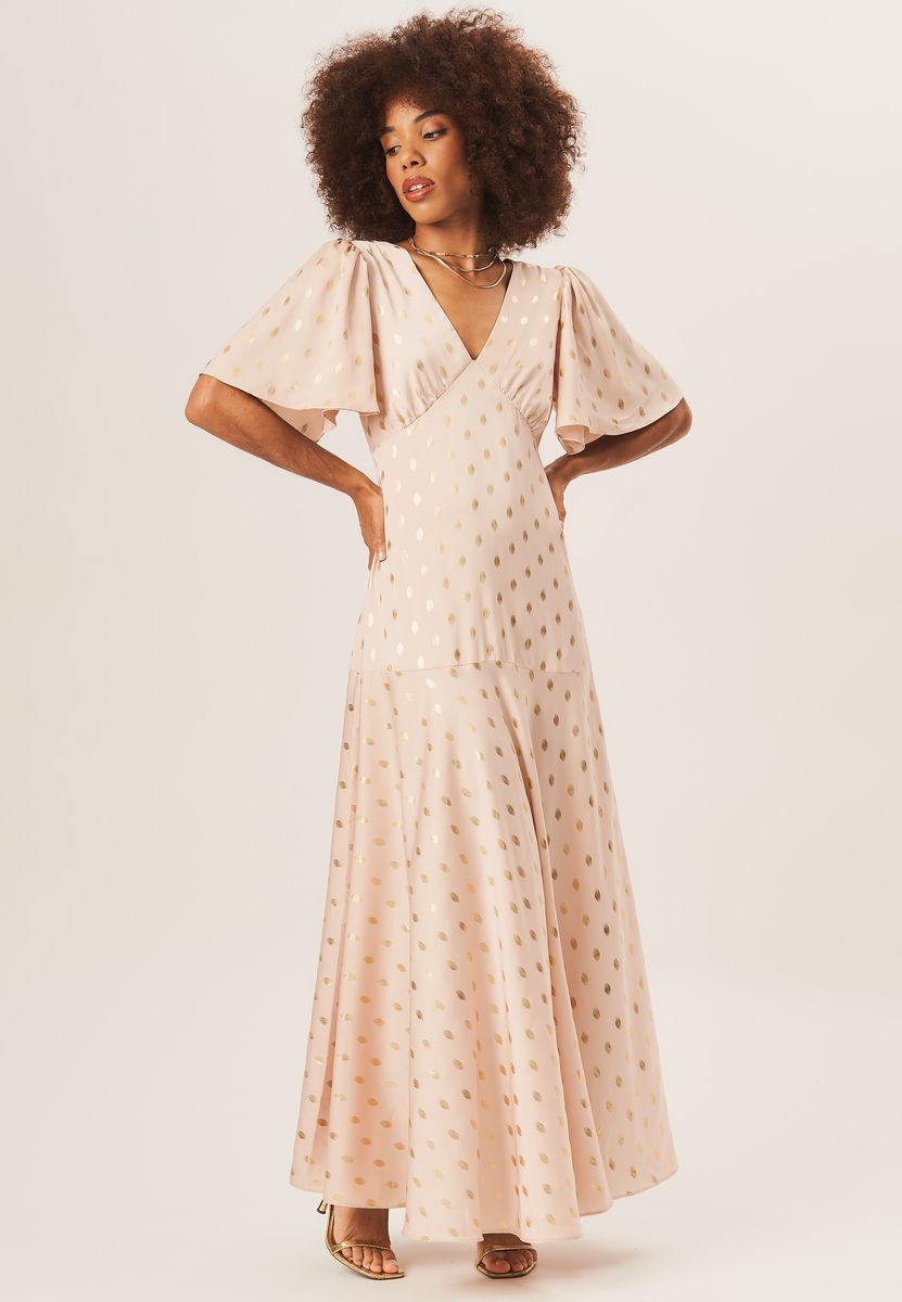 Elegantes Maxikleid mit Engelsärmeln