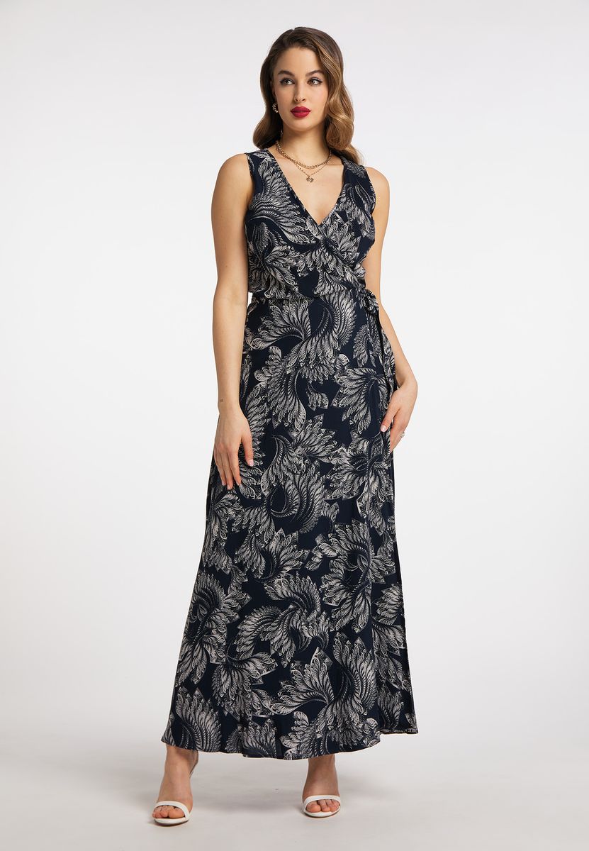 Elegantes Maxi-Wickelkleid mit Blumendruck