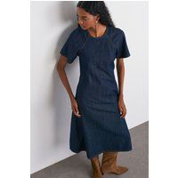 Denim-Midikleid mit Raglanärmeln