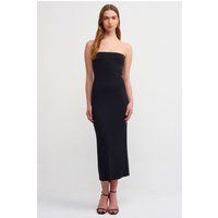 Trägerloses Lurex-Midi-Bodycon-Kleid